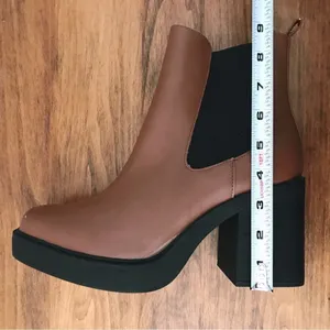 MIA‎ Dru Chelsea Platform Boot Bootie Chunky Block Heel Brown Black Size 11 thumbnail 13