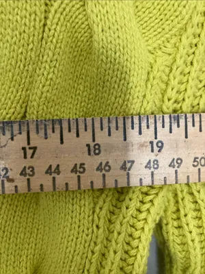 St. John's Bay Neon Yellow Cable Knit V-Neck Cardigan S thumbnail 10