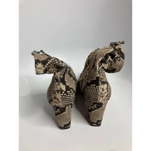 Steve Madden Tristine Booties Women 10M Tan Snakeskin Excellent Block Heel Zip thumbnail 5