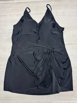 Plus Size Swimdress Tummy Control One Piece Bathing Suit V Neck Slimming 3XL thumbnail 6