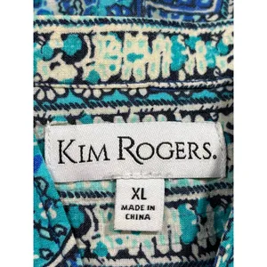 Kim Rogers SKU 7729 Womens Blue and Green Paisley Blouse Size XL thumbnail 9