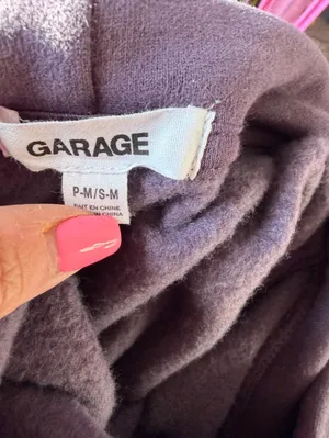 NWOT Garage Ultrafleece oversized Hoodie in plum with Chenille logo size s/m thumbnail 12