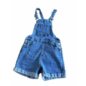 Shein Women's Roll Up Hem Denim Overall Romper Light Wash Blue Size 4 thumbnail 2