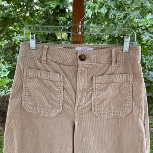 LOFT Women's Palmer Wide Leg Tan Corduroy Pants Size 30" Waist thumbnail 6