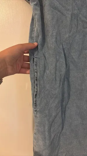 Denim Dress Button Up Short Sleeve Collared Neck thumbnail 2