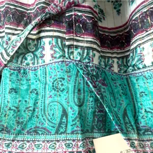 NEW Anthro Raga Womens Dress Teal Caravan Short Wrap Short Sleeve Size Small thumbnail 7