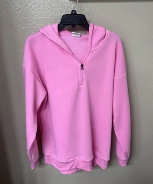 Amazon Pink Quarter-Zip Sweatshirt  thumbnail 1