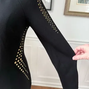 Cache Gold Stud Sheath Dress Long Sleeve LBD Dress 6 thumbnail 5