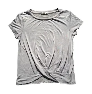 Pink Rose‎ Grey Cropped Blouse Size Small thumbnail 1
