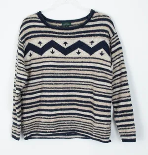Lauren Ralph Lauren Chevron Striped Wool‎ Blend Sweater Size XL Fair Isle Nordic thumbnail 1