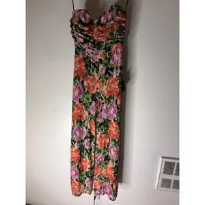 Lulus Layka Black Multi Floral Mesh‎ Wide-Leg Jumpsuit M NwT thumbnail 2