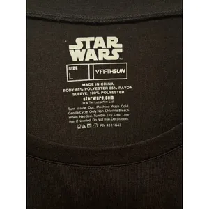 Fifth Sun Star Wars Graphic Tee Sz L Sequin Sleeve Black High Low Shirt Sci-Fi thumbnail 4