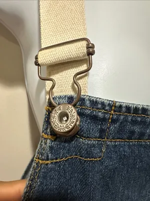 Free People Blue Denim Short Overalls with White Straps thumbnail 5