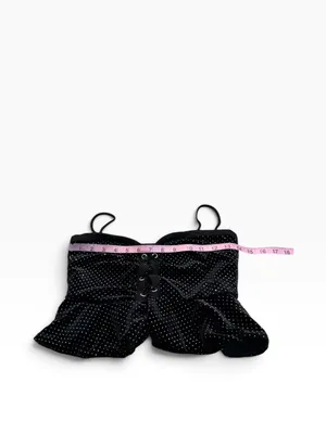 Revolve H:OURS velvety black crop top thumbnail 2
