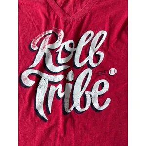 "Roll Tribe"‎ Women's Red Short Sleeve Tee Size Large thumbnail 2