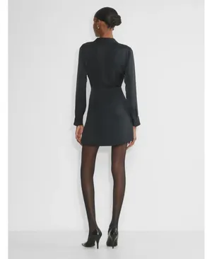 Aritzia Babaton Black V-Neck Mini Dress thumbnail 2