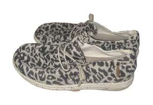 Hey dudes Wendy woven cheetah grey loafers size 6 thumbnail 1