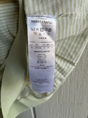 Giorgio Armani Striped Cotton Tee in Dreamy Soft Sage Green Size 50 Italy thumbnail 8