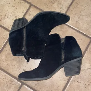 Frye & Co Black Judy Double Zip Suede Booties thumbnail 5