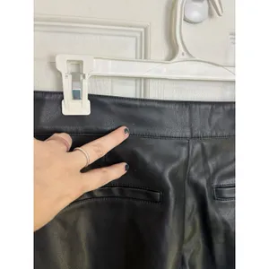 Free People We The Free Black Uptown High Rise Faux Leather Flare Pants 8 thumbnail 7