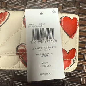 coach Essential Small Zip Around Card Case With Quilting And Heart Print cbr71 thumbnail 7