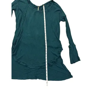 Free People‎ Ventura Waffle Knit Thermal Top Scoop Neck Waterfall High Low Small thumbnail 6
