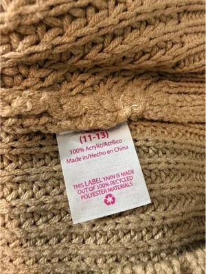 Tan Cable Knit Cutout Back Sweater Tunic Open Knit Size 11-13 thumbnail 12