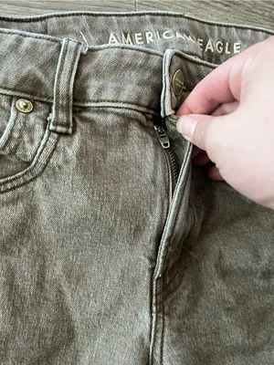 American Eagle Stovepipe Jeans Womens 2 Brown Taupe High Rise Straight Stretch thumbnail 8