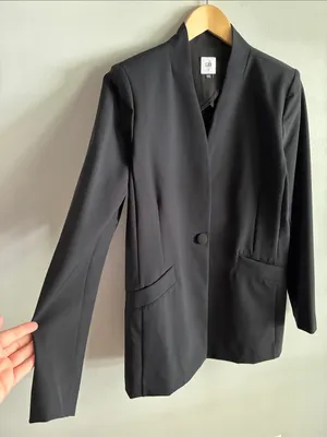 Cabi Black Longline Blazer Size 8 Tailored Tuxedo Jacket Career Minimalist thumbnail 3