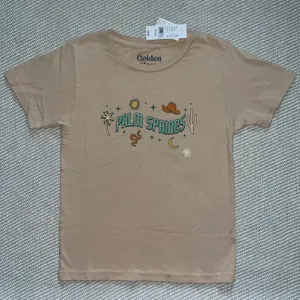 PacSun Golden Hour Tan Graphic Palm Springs Baby Tee Shirt thumbnail 1