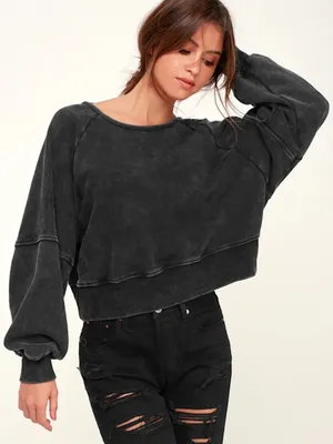 LULUS Longe Comfy Oversized Streetwear Y2K 1990s Casual Grunge Long Sleeve thumbnail 1