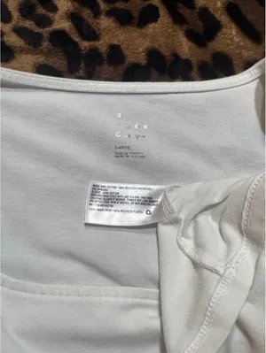 A New Day Women's Blouse, Size L, White, Square Neck, Layered Ruffle, Cropped thumbnail 4