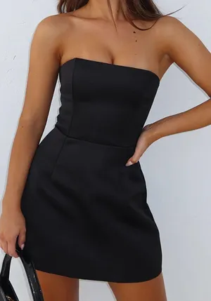 White Fox Black Dress thumbnail 1