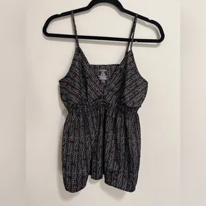 ENCHANTING Hearts Flowy Women’s Silky Satin Y2K Babydoll Tank Top Sz M EUC thumbnail 2