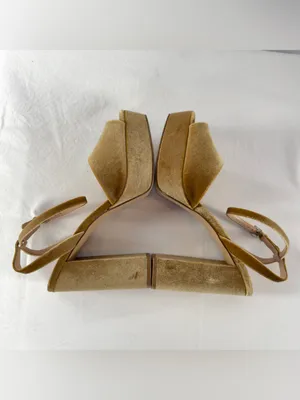 Steve Madden Lourdes Velvet‎ Platform Sandals in Gold Size 9.5 thumbnail 6