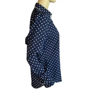 Lauren Ralph Lauren Navy Blue W/White Polka Dots Button Down Shirt (M) thumbnail 5