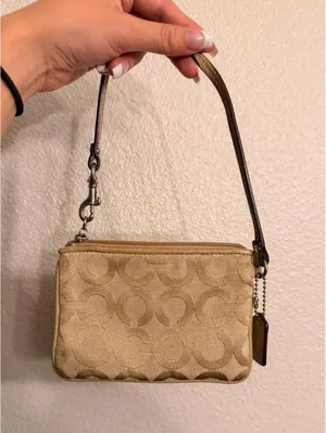 Vintage Tan Op Coach Wristlet thumbnail 2