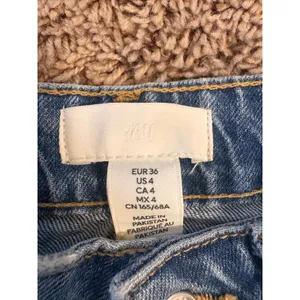 H&M High Waist Mom Jeans Women's Size 4 Blue Denim Ankle Length thumbnail 4