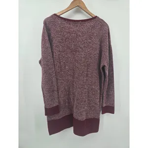 Umgee Tunic Womens Medium G2503 Burgundy Marled Pocket High Low EUC thumbnail 3