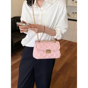 Chic Carryalls Pink Quilted Chain Crossbody Bag thumbnail 10