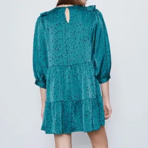Zara Teal Long Sleeve Dress with Ruffles thumbnail 5