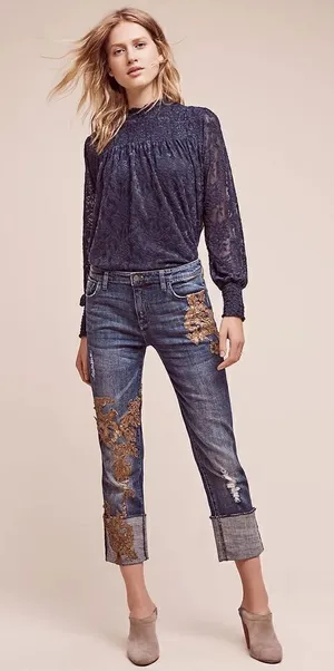 Anthropologie Deletta Amanna Lace Top‎ Sz XS black thumbnail 1