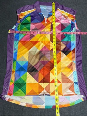 Women’s Sleeveless Geo-Print Cycling Jersey - Multicolor 3XL thumbnail 5