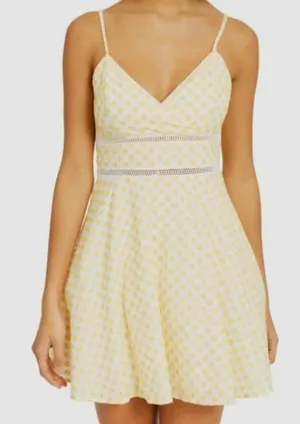 Altar'd State Yellow Floral Embroidered Fit & Flare Mini Dress thumbnail 1