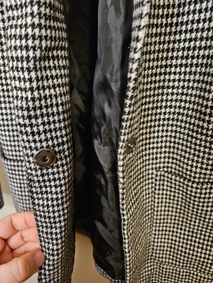 Ambiance Outerwear Black White Houndstooth Jacket Coat Business Casual Neutral thumbnail 4