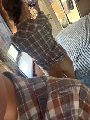 American Outpost tan plaid flannel thumbnail 3