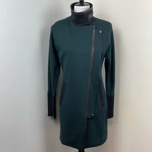New CABI Dark Green Renaissance Asymmetrical Zip Long Jacket Small 3725 thumbnail 6