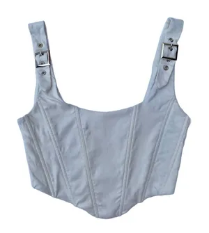 White Fox White Corset Crop Top XS thumbnail 1