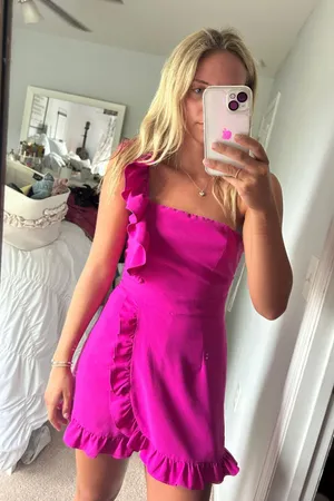 DO+BE hot pink one shoulder romper thumbnail 1