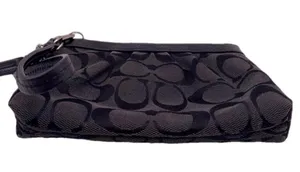 COACH Black Signature Canvas Wristlet thumbnail 3